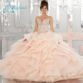 Beading Crystal Cascading Ruffle Custom Made Quinceanera Dresses